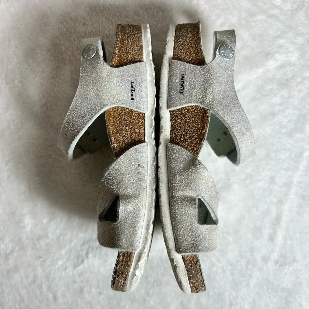 Birkenstock Kids Iridescent Silver Adjustable Strap Sandals Size 32 EU/1-1.5 US - Picture 5 of 12